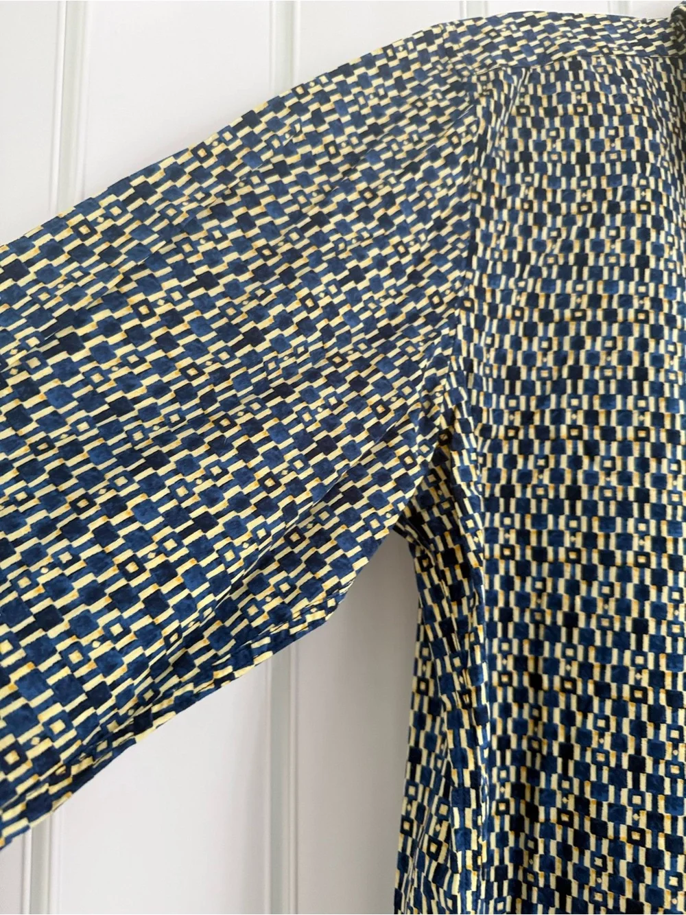 Gucci Navy and Cream Patterned Shirt  fitted